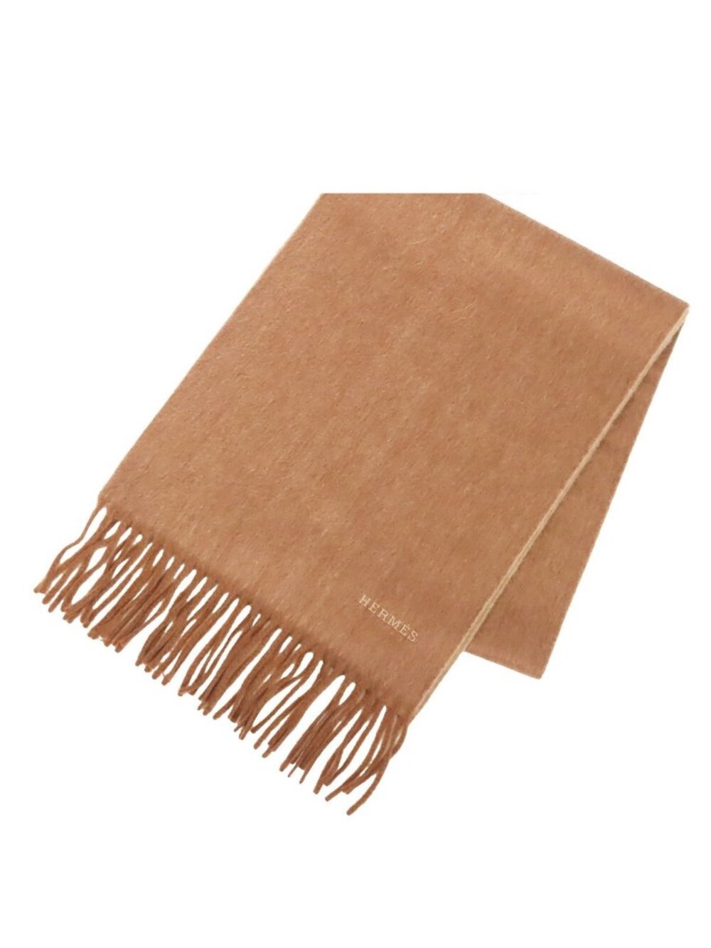 Hermes Reversible Scarf Noisette Beige Cashmere